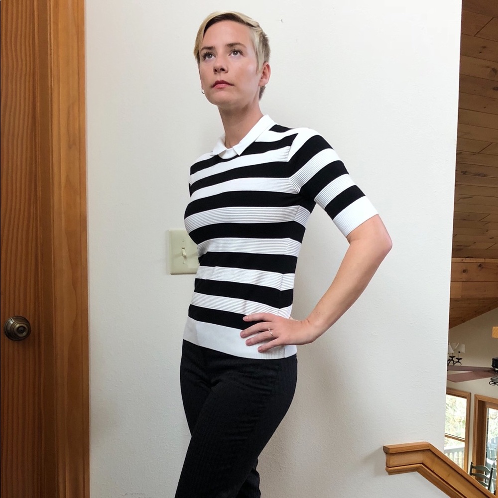 Black and White Stripped Blouse